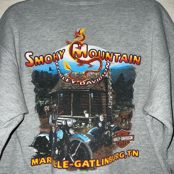 Vintage Harley Davidson Motorcycles Crewneck Sweatshirt Smoky Mountain TN Size M - Picture 5 of 6